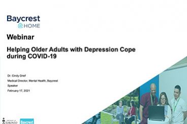 Helping Older Adults with Depression Cope during COVID-19