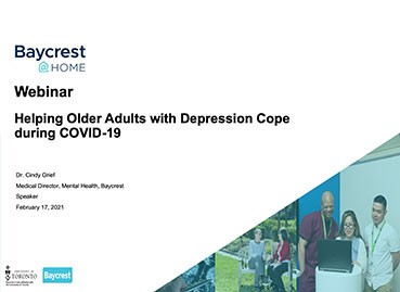 Helping Older Adults with Depression Cope during COVID-19