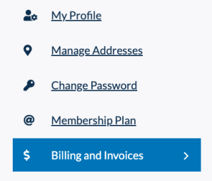 billing and invoices navigation example