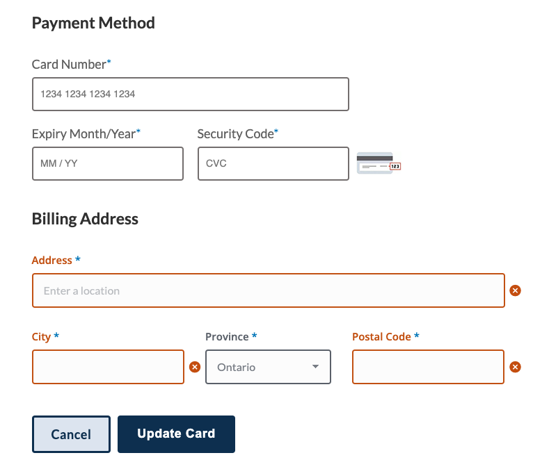 billing details example